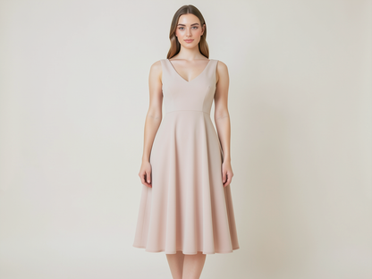 Elegantes Midi-Kleid Damen Frühling A-Linie - Kleidge
