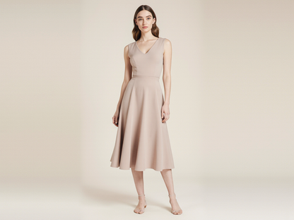 Elegantes Midi-Kleid Damen Frühling A-Linie - Kleidge