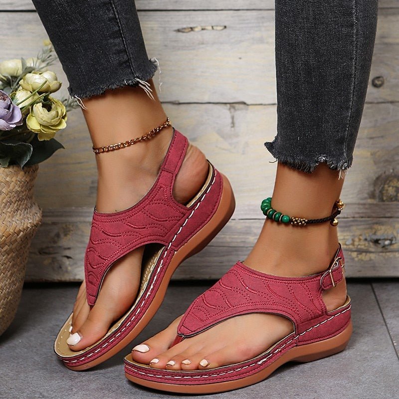 Damen Sandalen bequem Keilabsatz Sommerschuhe Damen