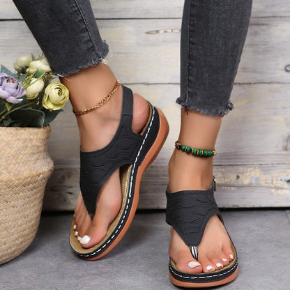 Damen Sandalen bequem Keilabsatz Sommerschuhe Damen