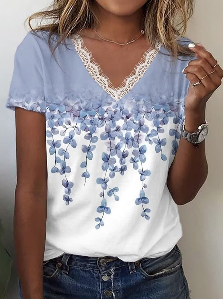 Bunte Bluse Damen Blau