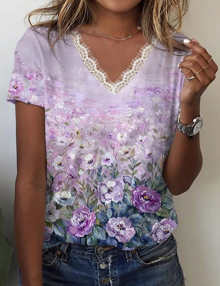 Bunte Bluse Damen Lila