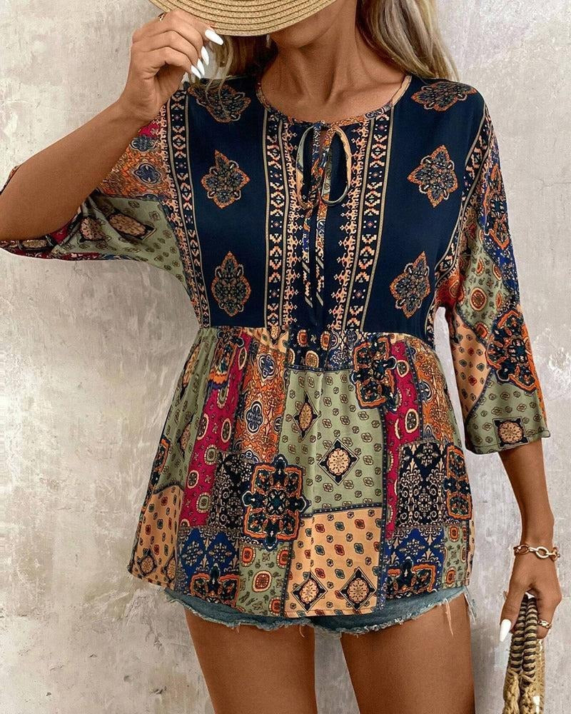 Dunkelblaue Bluse Outfit