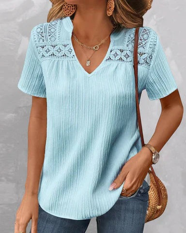 Kurzarmblusen Damen Sommer - Blusenshirt Blusen Damen
