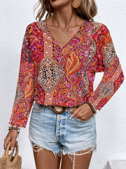Langarmshirt Damen Rot