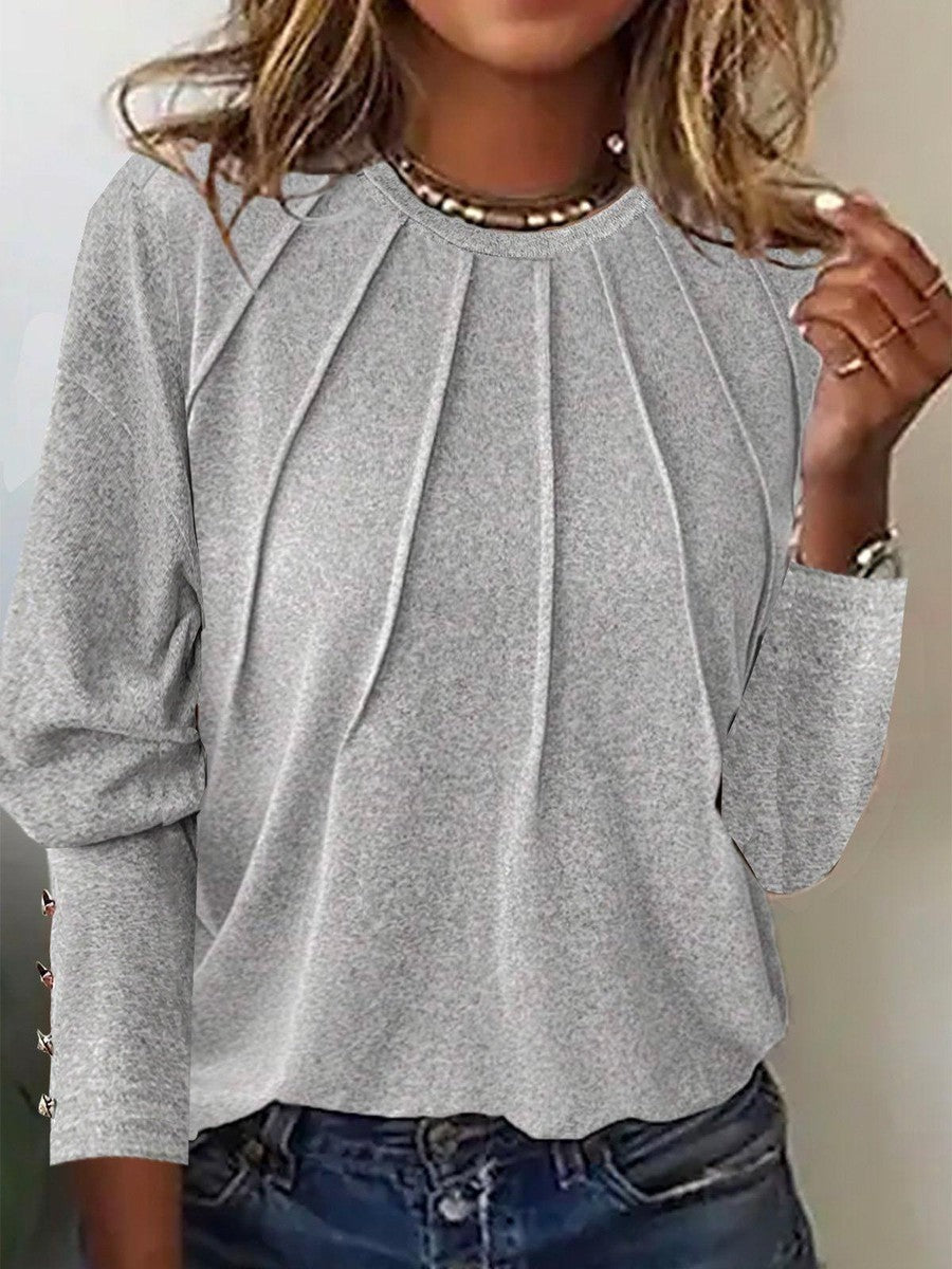 Graues Langarm Blusenshirt