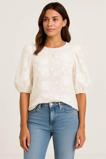 Bluse mit Puffärmeln Damen - Blusenshirt Blusen Damen