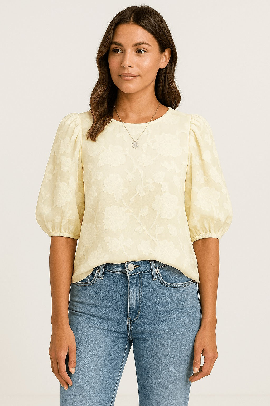 Bluse mit Puffärmeln Damen - Blusenshirt Blusen Damen