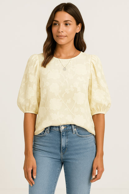 Bluse mit Puffärmeln Damen - Blusenshirt Blusen Damen