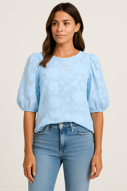 Bluse mit Puffärmeln Damen - Blusenshirt Blusen Damen