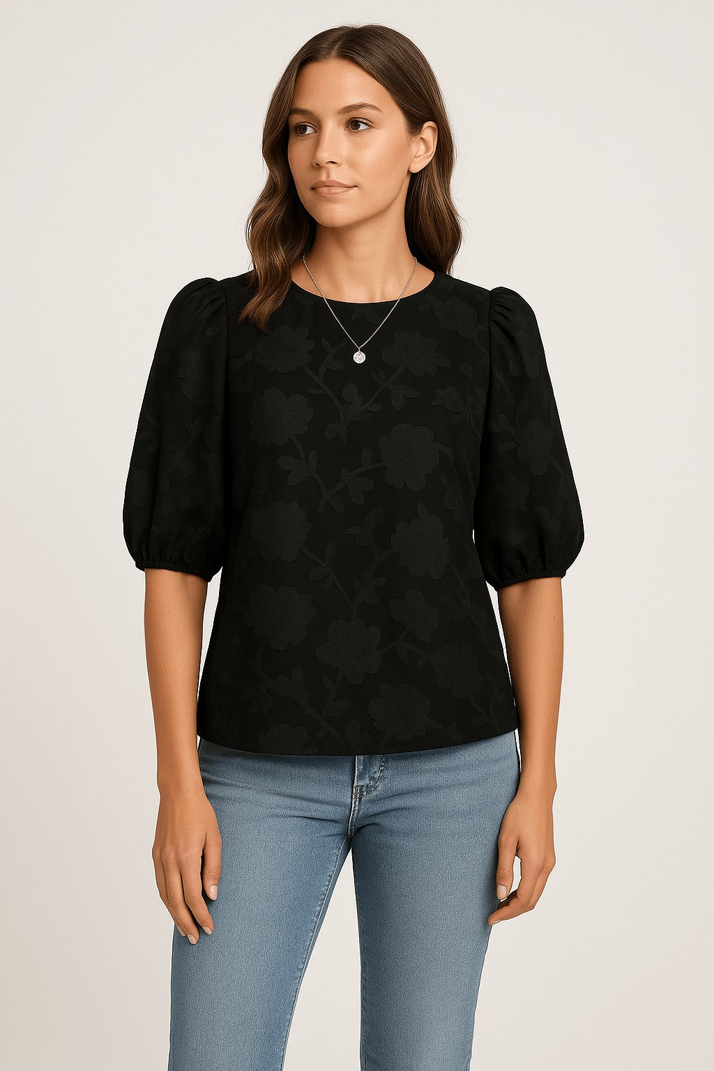 Bluse mit Puffärmeln Damen - Blusenshirt Blusen Damen