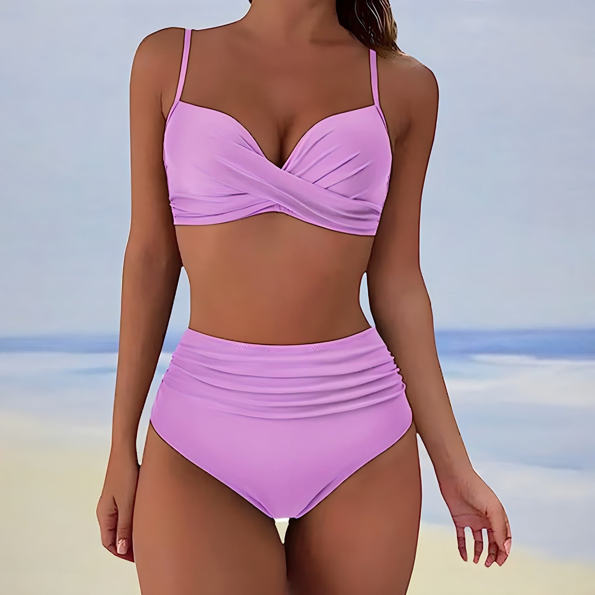 Bikini Damen bauchweg high waist Badeanzug Set