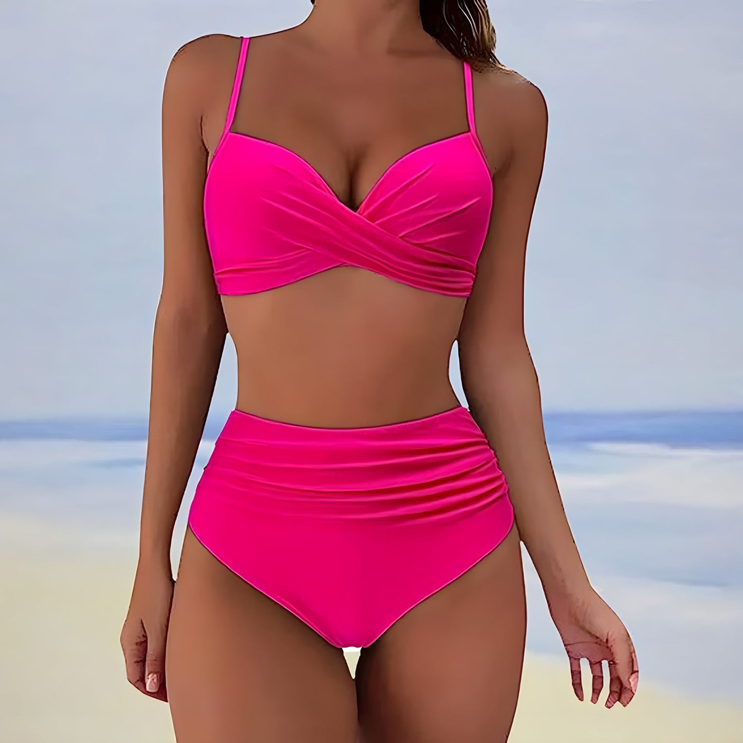 Bikini Damen bauchweg high waist Badeanzug Set