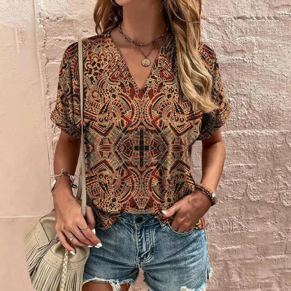 Kurzarmbluse Damen - Blusenshirt Blusen Damen Kurzarmblusen