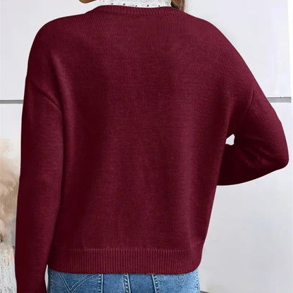Langarmshirt Weinrot Detail