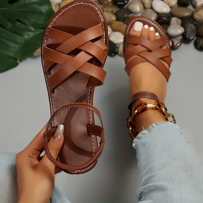 Sandalen Damen flach bequem leichte Sommerschuhe