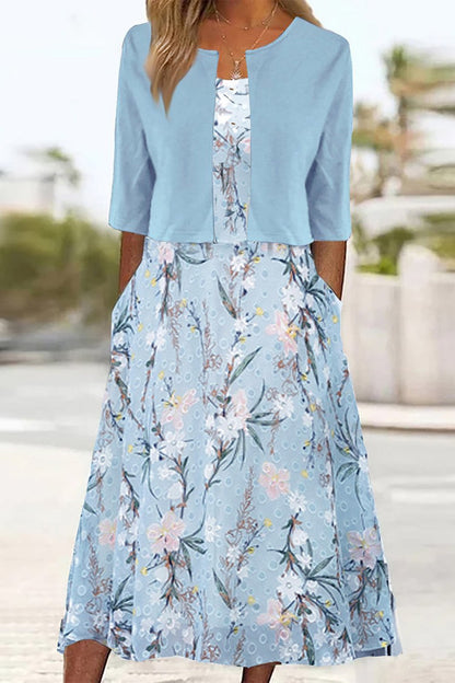 Sommerkleid Damen elegant modische Midi-Kleider