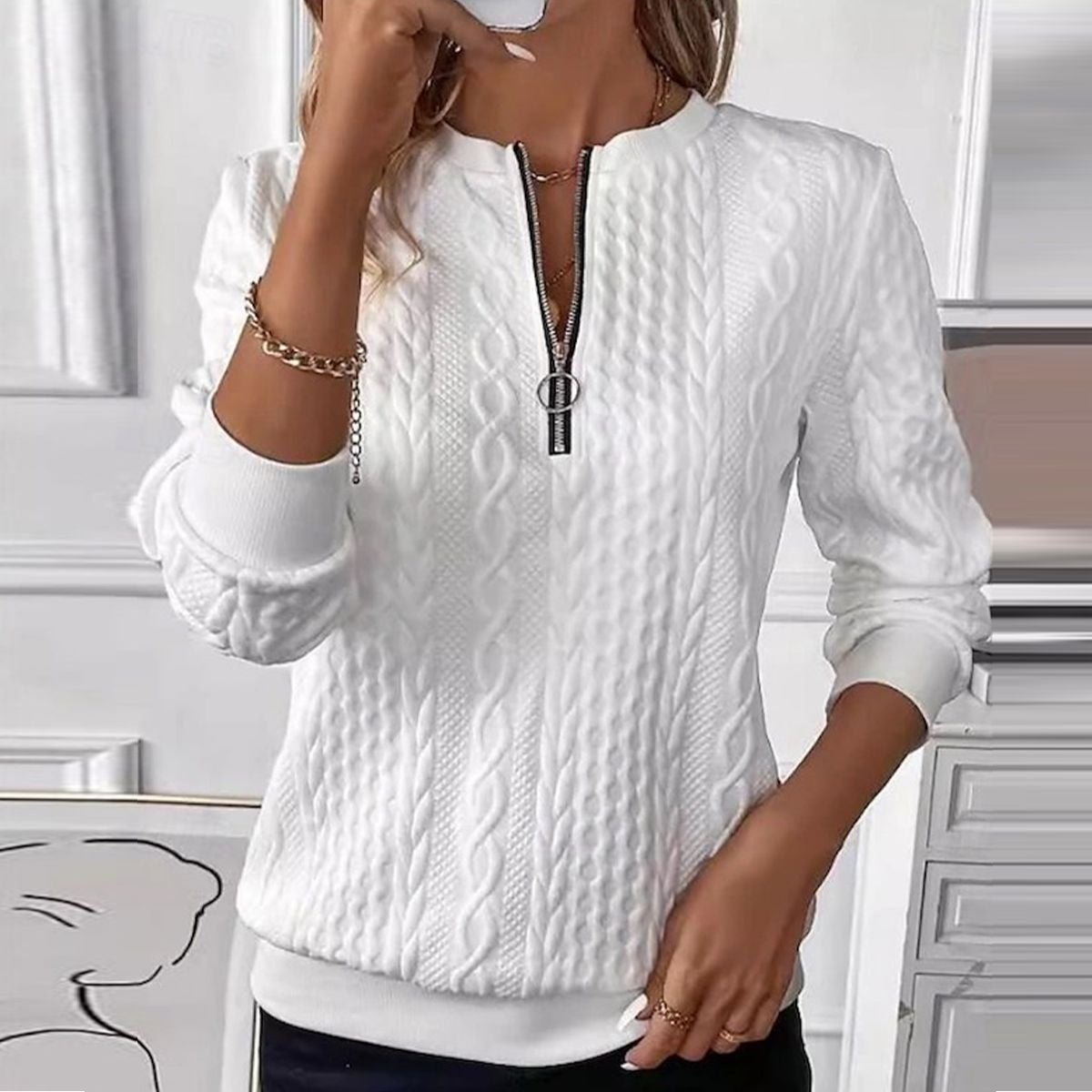 Weisse Bluse Damen - Blusenshirt Weiß Blusen Damen